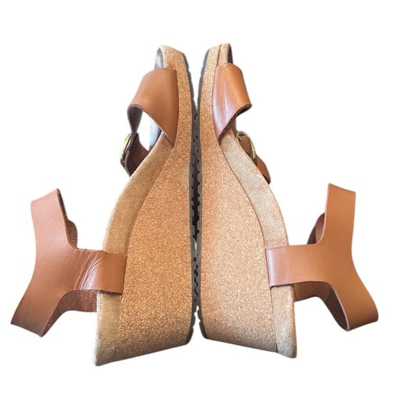 Birkenstock Papillio Soley Leather Wedge Sandal Cognac - Picture 2 of 8